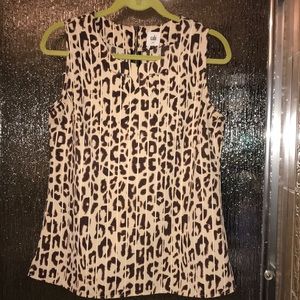 NWOT Cabi Cheetah Print Sleeveless Blouse